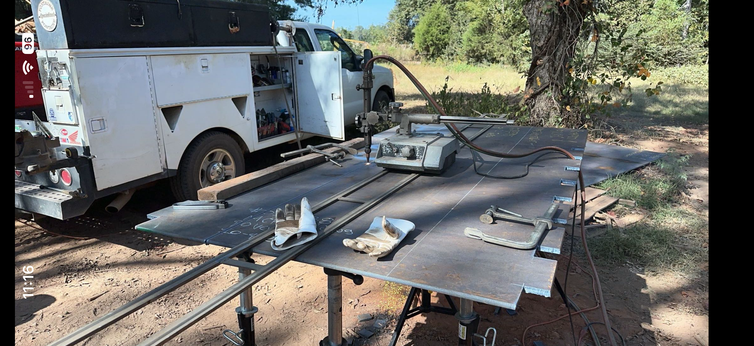 Mobile torch cutting of steel on a customer's job site
